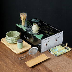 Set de Matcha con Tazón de Cerámica de Boca Ancha, Batidor de Bambú, Cuchara y Tamiz, Ecológico, Premium, para Cafetería, Venta en Línea y al por Mayor - Product Image 1