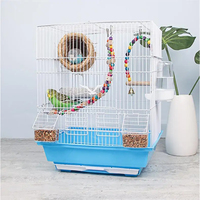Grande Cage à oiseaux en fer coulissant, pliable et confortable, Cage en fil d'acier, Cage de Villa de luxe pour perroquets