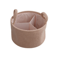 Panier de rangement rond uni simple, grande capacité, avec poignées, pratique pour la maison