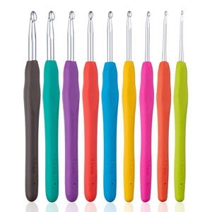 Hot Sale Soft Handle <b>Crochet</b> <b>Hook</b> Set Thin TPR for Candy Knitting Plastic Sewing Tools for Hand Knitting and Sewing - Product Image 1