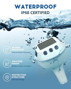 Ce/FCC chứng nhận kỹ thuật số hồ bơi nhiệt kế lớn Bold Hiển thị năng lượng mặt trời Powered thời tiết cho hộ gia đình sử dụng thông minh bé Nhiệt kế - Product Image 6