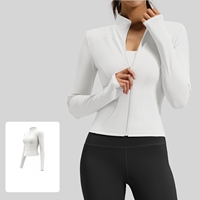 Veste de course personnalisable Yutuo pour femme, vêtement de sport, fermeture éclair intégrale, respirante, légère, avec trous pour les pouces, logo personnalisé, yoga, coupe classique