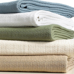 100% Cotton Lightweight Summer <strong>Blanket</strong> Breathable Waffle Knit Design Soft Cozy All-Season <strong>Throw</strong> for Bed Couch or Sofa - Product Image 1