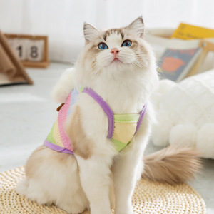 <b>Pet</b> <b>Harness</b> Rainbow Stripes Cloud Design Breathable Small Dog Cat Summer Wear - Product Image 3