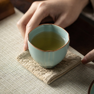 Ru Ware Ceramic <b>Teacup</b> Porcelain Single Cup Handmade Chinese Tasting Cup Kung Fu Tea Set - Product Image 4