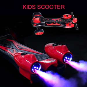 Hochwertige Kinder 3 Rad elektrische Licht Spray Roller Kinder klappbare verstellbare Kick <span class=keywords><strong>Scooter</strong></span> Fuß Roller - Product Image 2