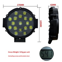 Kemauto Phare de travail LED 7 pouces 12V 72W 6800 Lumens Super Lumineux Blanc Naturel pour Véhicules Tout-Terrain et Engins de Chantier