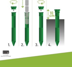 Электрический отпугиватель змей, кроликов, сусликов, белок, оленей и других грызунов для сада и газона, на батарейках, из АБС-пластика, экологичный, ультразвуковой - Product Image 5