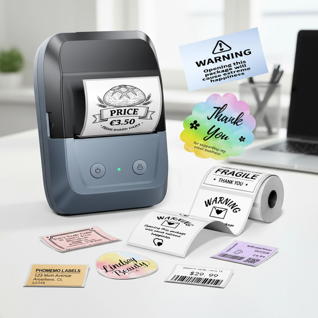 Custom Barcode Label Printer Mini Label Maker Adhesive Stickers Printer Clothes Logos Printing Machine A42 for Small Business