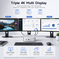 SOAYAN Mini PC AMD Ryzen 5 6600H 12GB 16GB 24GB LPDDR5 M.2 NVME SSD Desktop Mini PC Bisnis Ringkas Windows 11 Pro MQR5