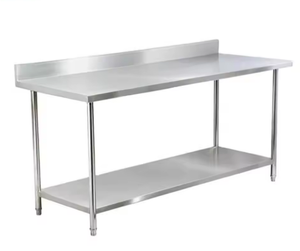 <span class=keywords><strong>Table</strong></span> de travail commerciale en acier inoxydable avec <span class=keywords><strong>roulettes</strong></span> pour cuisine - Product Image 1