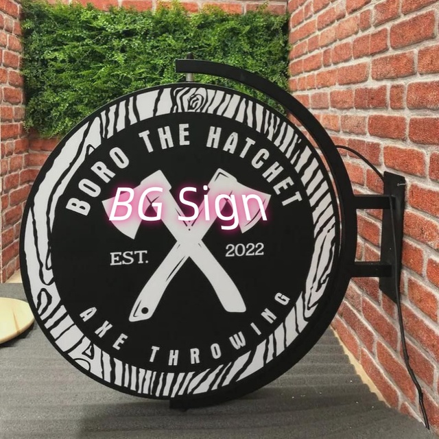 Custom High Quality 3D Acrylic Letter Sign Light Board Rotating Light Box Outdoor Advertising Sign Decorative Feature Hanging