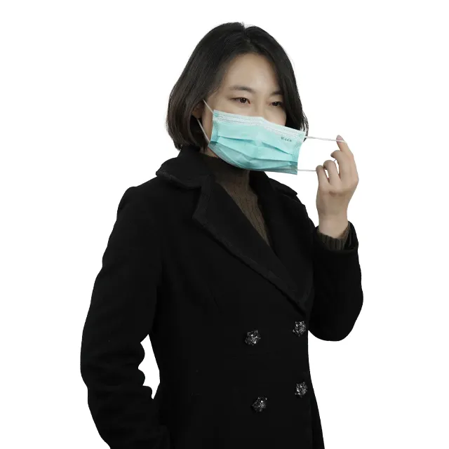 Máscara médica descartável, proteção pessoal para lugares públicos ao ar livre máscara de 3 camadas