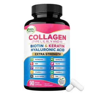 Suplementos OEM de Colágeno, Biotina <span class=keywords><strong>y</strong></span> Queratina, Ácido Hialurónico, <span class=keywords><strong>Magnesio</strong></span>, Semilla de Uva, <span class=keywords><strong>Vitamina</strong></span> <span class=keywords><strong>C</strong></span>, Pimienta Negra, Extra Fuerte, 90 <span class=keywords><strong>C</strong></span>ápsulas - Product Image 1