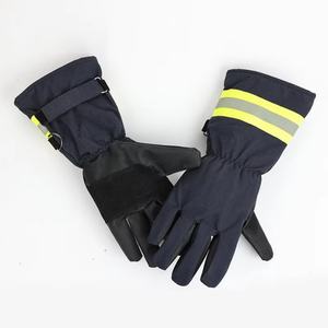 Guantes de Seguridad de Cuero con Aislamiento Ignífugo y Aramida, con Tiras Reflectantes, Resistentes al Desgaste, Protección Contra Incendios para Bomberos - Product Image 6