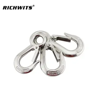 Rigging Hardware Lifting Accessories Stainless Steel Large Eye Crane Wall Hook With Latch