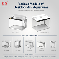 Petit aquarium pour bureau avec commande tactile intelligente, minuterie d'alimentation automatique, options d'éclairage et purification de l'eau