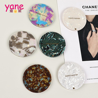 Miroir de maquillage rond en acétate tendance, motif écaille de tortue et marbre, miroir de poche en acide acétique avec logo personnalisé