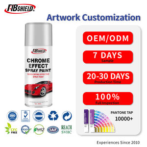 FIBSHIELD 200ML <span class=keywords><strong>Peinture</strong></span> en spray <span class=keywords><strong>effet</strong></span> chrome pour rénovation, prévention de la <span class=keywords><strong>rouille</strong></span>, forte couverture, utilisation facile, séchage rapide pour métal et bois - Product Image 1