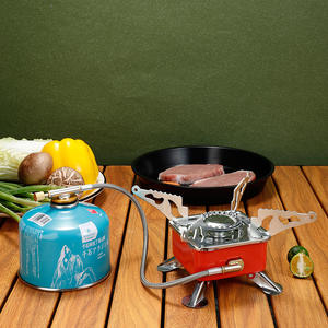 Estufa de cartucho de acero inoxidable plegable portátil para acampar al aire libre, senderismo, viajes por carretera, diseño de tipo dividido, combustible de <span class=keywords><strong>butano</strong></span> a prueba de viento - Product Image 3