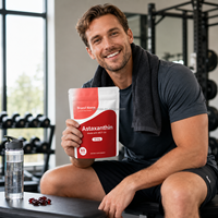 Orcas OEM Marque Privée Astaxanthine en Gélules Molles 12mg Huile MCT Microalgues Complément Alimentaire 60 Gélules 2 par Jour Durée de Conservation 36 Mois