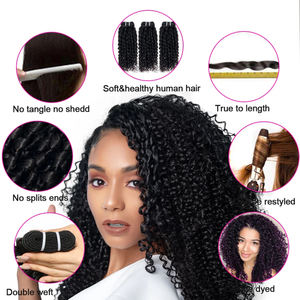 Rizos Pixie Paquetes de cabello humano <span class=keywords><strong>doble</strong></span> dibujado Tejido de cabello brasileño 3 paquetes Ofertas Pixie Curls 100% Paquetes humanos en venta - Product Image 5