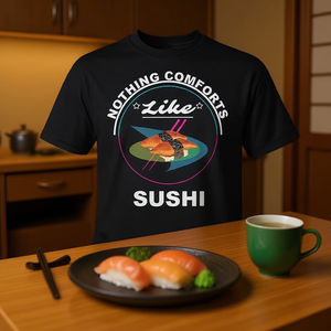Camiseta para amantes del sushi, diseño de comida japonesa, comida reconfortante, talla unisex para adultos - Product Image 3