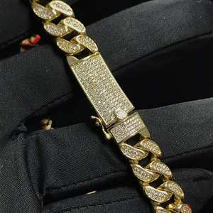 สร้อยคอทองคำแท้ 9K ไม่มีส่วนผสมของเงิน แบบ Cuban Link ประดับเพชร VVS สีใส ผลิตในห้องปฏิบัติการ ดีไซน์แบบฮิปฮอปสั่งทำพิเศษ - Product Image 4