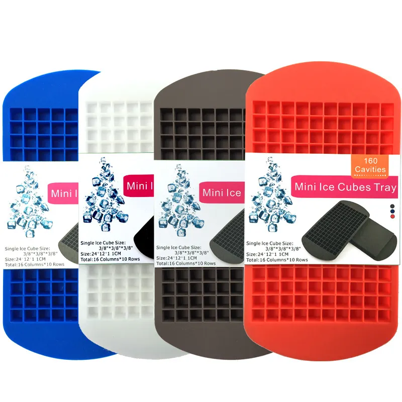 BPA free easy release mini silicone ice cube trays 2 pack square shape