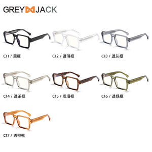 Monture de lunettes Greyjack Square TR90, protection anti-lumière bleue, monture complète, unisexe, lentilles en acrylique pour la myopie - Product Image 5