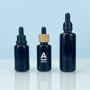 Hot Sale Glass Dropper <b>Bottle</b> with Pink Aluminum Cap 30ml 50ml 60ml 100ml Black UV-Resistant Glass Emulsion <b>Pump</b> <b>Bottle</b> - Product Image 2