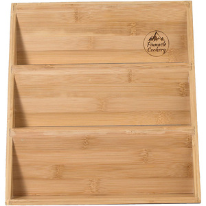 Bamboo <b>Spice</b> <b>Rack</b> Three Tier Wooden Condiment Storage <b>For</b> Kitchen Eco Friendly Rustic Design - Product Image 4
