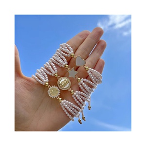 Pulseras Unisex <span class=keywords><strong>con</strong></span> Dije de San Benito, Jesús, Estrella y Corazón 2024, Nueva Tendencia <span class=keywords><strong>con</strong></span> Cuentas de Perlas, Joyería de Moda para Bodas, Niñas y <span class=keywords><strong>Amistad</strong></span> - Product Image 1