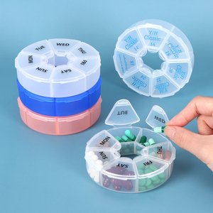 SUNSHING Wholesale <b>7</b> Days Pill Organizer Round Pill Box Travel Case Portable Transparent Daily Supplement Organizer Container - Product Image 2