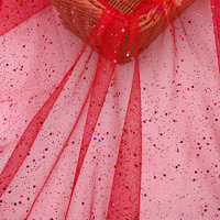 Tissu en tulle à sequins respirant en gros pour voiles de mariée, emballage de bouquets, tenues de scène, décorations de fête et toiles de fond