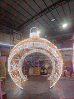 Arche lumineuse géante de Noël à LED avec motif 3D pour l'extérieur, grandes décorations de Noël surdimensionnées pour le paysage, IP65