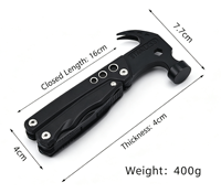 Marteau multifonction en acier inoxydable 3CR13, outil de survie portable pour le camping en plein air avec pochette en nylon