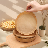 Papiers de cuisson antiadhésifs de qualité alimentaire pour friteuse à air, jetables, avec logo personnalisé pour la cuisson domestique des aliments frits