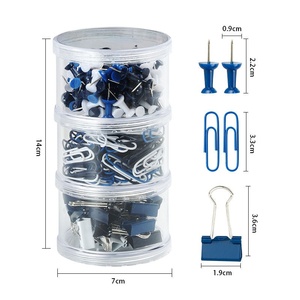 Set di 3 Tipi di Fermagli Metallici a Clip, Combinazione di Fermagli Blu per Biglietti, Porta Biglietti, Set di Cancelleria per Quaderni, Clip all'Ingrosso - Product Image 1