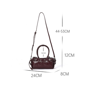 RZCK borse a tracolla per conferenze da donna di marca al dettaglio all'ingrosso di moda e borse in pelle color ciliegia in pelle retrò verniciata - Product Image 2