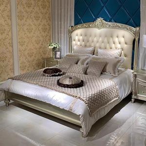 Muebles <span class=keywords><strong>de</strong></span> dormitorio <span class=keywords><strong>de</strong></span> madera maciza <span class=keywords><strong>de</strong></span> estilo francés con mechones <span class=keywords><strong>de</strong></span> cuero 2025, cama <span class=keywords><strong>de</strong></span> matrimonio con camas <span class=keywords><strong>de</strong></span> madera elegantes curvas <span class=keywords><strong>de</strong></span> abedul - Product Image 3