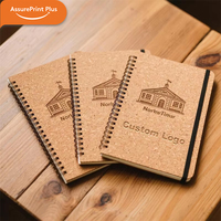 Carnet à spirales en liège naturel personnalisé avec logo, recyclable, éco-responsable, avec élastique, couverture rigide, pour entreprise, mariage, format A5