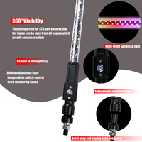 Nouveau fouet avec interrupteur Led antenne spirale Chase hors route avertissement LED fouet lumière pour RZR Can Am Polaris UTV ATV