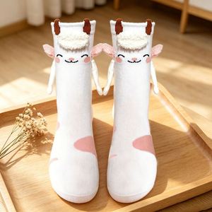 Spot Stock Funny Cow Couple's Magnetic Handle Socks Cute Cartoon Animal Tube Socks - Product Image 3