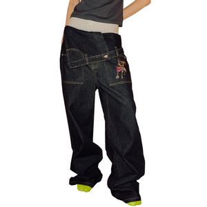 Pantalones Vaqueros Rectos de Moda al por Mayor para Hombre, de Cintura Alta, Holgados, con Bolsillos Invertidos, de Mezclilla Cruda - Product Image 3