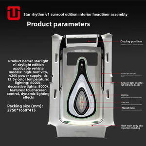 Plafonnier TLUUZE Star Rhythm V1 pour <span class=keywords><strong>Mercedes</strong></span>-Benz Vito V260 avec <span class=keywords><strong>ciel</strong></span> étoilé et éclairage d'ambiance 12V 36W Garantie 1 an - Product Image 2