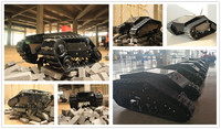 Châssis de robot chenillé électrique en acier au carbone RC 880t à haute capacité de charge, plateforme de robot à chenilles en caoutchouc UGV SAFARI-880T 48V1000W DC