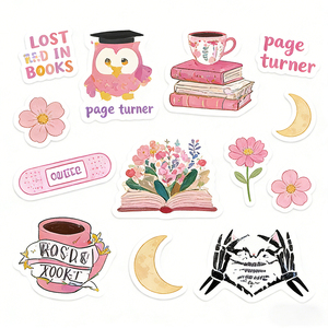 Pegatinas Personalizadas Estilo Literario Rosa, Diseños con Temática <span class=keywords><strong>de</strong></span> Lectura y <span class=keywords><strong>Amor</strong></span>, Decoración para Diario, Tarjetas, Fundas <span class=keywords><strong>de</strong></span> Teléfono, Venta al Por Mayor - Product Image 4