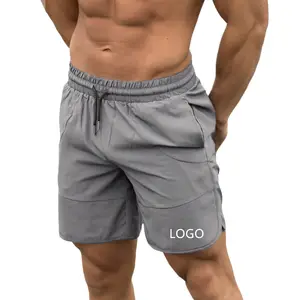 Pantalones cortos de entrenamiento de LICRA para hombre, de 7 pulgadas, de malla, al por mayor, para gimnasio, con bolsillo