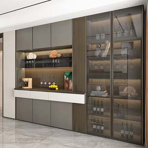 Buffet de luxe avec décoration en incrustation métallique et tiroirs à fermeture douce pour salles à manger élégantes, matériau composite en bois durable - Product Image 4